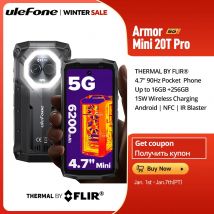 Ulefone Armor Mini 20T Pro 5G THERMAL VON FLIR® 4,7" Robustes Telefon Android 14 Smartphone 256GB ROM Mobiltelefon Wärmebildgebung