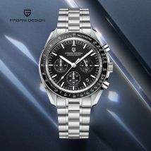 PAGANI DESIGN 2026 New Moon Watch Orologi al quarzo retrò da uomo Acciaio inossidabile Luminoso impermeabile Cronografo sportivo di lusso da uomo