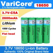 VariCore VTC5A 2600 mAh 18650 Lithiumbatterie 20 A 30 A Entladung 18650VTC5 Batterien für Taschenlampe mit flachem Kopf