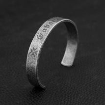 Neue Vintage Edelstahl Herz Sutra Mantra Armband Für Männer Frauen Sanskrit Geprägte Buddhistische Schriften Armreifen Punk Schmuck