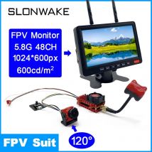 Oltre 20Km di autonomia 5.8Ghz 2W trasmettitore FPV lanciatore 2000MW 48CH microfono integrato e telecamera fpv 1200TVL + monitor IPS da 7 pollici