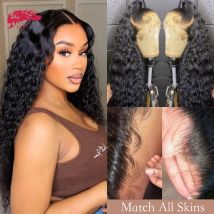 Ali Queen HD Lace Closure 6X6/7X7 Water Wave 180 Density Indina Virgin Human Hair 13X4/13X6 Lace Frontal Wig