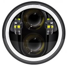 Faro anteriore a LED Halo Angel Eyes nero da 5,75 pollici per Harley Sportster 1200 883 Street 500 750 5-3/4 "proiettore faro rotondo