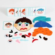 Vlies-Puzzle-Aufkleber für Kinder im Kindergarten, Eckspielzeug, Gesichtsmerkmale, wechselnde Lehrmittel, DIY-Filzspielzeug