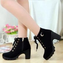 Große Stiefeletten für Damen, Herbst und Winter, kurze Stiefel mit Kreuzriemen, Geschenk für Weihnachten, Geburtstag, Neujahr, Pelzstiefel