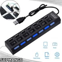 Hub USB Hub Adattatore USB Porte multiple Utilizzare l'adattatore di alimentazione Estensore USB 2.0