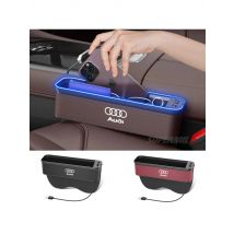 Audi A3 A4 A5 A6 A7 A8 RS3 RS4 RS5 RS6 S3 S4 S5 S6 Q3 Q5 Q7 Q8 Car Seat Gap Slot Crevice Storage Box With USB Charging Organizer
