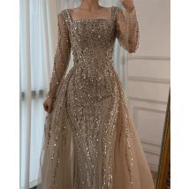 Customized Mermaid High Quality Tulle Evening Dresses Temperament Square Collar Homecoming Dress Luxury Vestido De Festa