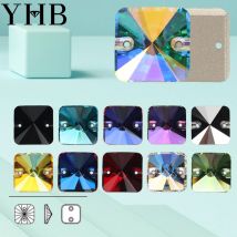 YHB Rivoli Square Top Quality Glass Crystal AB Moonlight Sewing Stones Flatback Sew on Rhinestones For Garment Clothes Bags6201