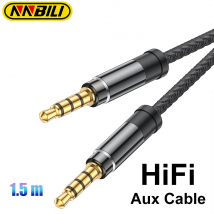 NNBILI 3,5 mm Audio 1,5 m Klinkenkabel, Nylongeflecht, 3,5 mm Auto-AUX-Kabel, Kopfhörer-Verlängerungscode für Telefon, MP3, Auto-Headset-Lautsprecher