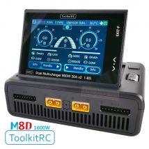 ToolkitRC M8D Caricatore Intelligente 2CH Touch Screen Doppio Canale DC800W * 2 30A 1-8S Batteria Al Litio Carica Veloce RC Modello di Auto FPV Drone 1S 2S 3S 4S 5S 6S 7S 8S BAT Ricarica rapida