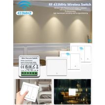 Wireless Light Switch RF433MHz Relay Receiver 1/2/3 Gang 86 Wall Panel Remote Control 16A for Home Chandelier LED Lamp Lighting