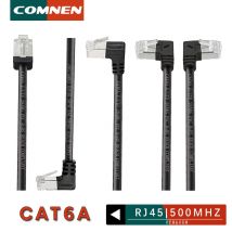 COMNEN Cat6a RJ45 Cavo Ethernet ad angolo di 90 gradi Cavo patch sottile Cavo Lan UTP RJ 45 per pannello patch per switch flessibile