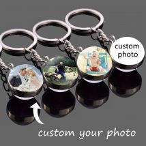 Personalisierter Foto-Schlüsselanhänger, individueller Gall-Ball-Schlüsselanhänger, Auto-Schlüsselanhänger, Geldbörse, Charm, Weihnachtsgeschenke