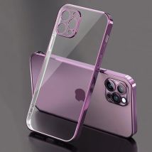 Custodia trasparente placcatura di lusso per iPhone 11 12 13 14 Pro Max Cornice quadrata in silicone X XR XS Max 8 7 Plus Custodia posteriore trasparente