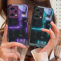 Farbschaltungsstruktur für Xiaomi 14 Ultra 13 Lite Redmi Note 13 11 Pro 12 Plus Poco X6 3 Pro F4 6 GT Handyhülle aus gehärtetem Glas