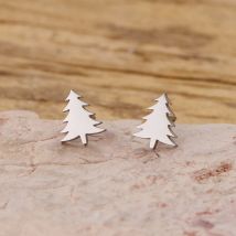 Stainless Steel Earrings Cute Christmas Tree Fashion Stud Earrings for Women Classic Jewelry Xmas Girls boucle d'oreille femme
