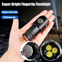 3LED Mini Taschenlampe Wiederaufladbare EDC Taschenlampe Wasserdicht Wandern Camping Tragbare Taschenlampe 16340Batterie mit Stift Clip Schwanz Magnet