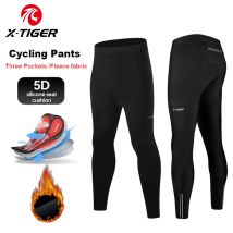 Spodnie rowerowe męskie X-TIGER, zimowe, ocieplane, rajstopy rowerowe górskie z tylnymi kieszeniami, męskie zimowe kombinezony rowerowe, odzież rowerowa