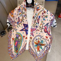 Geometrisches Muster Schal Nachahmung Seide Satin Schal dünne Sommer Sonnencreme Bandana Outdoor Handtasche Dekoration Schal Kopftuch