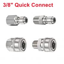 Edelstahl 3/8" Schnellverbinder & Stecker mit G3/8 männlich weiblich Fitting Gewinde Hochdruckreiniger Zubehör
