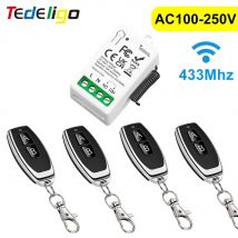 RF 433 Mhz Drahtlose Licht Schalter Push Button Wand Schalter AC 110 V 220 V 230 V 10A Radio sender Fernbedienung EIN AUS Led Elektrische Tür