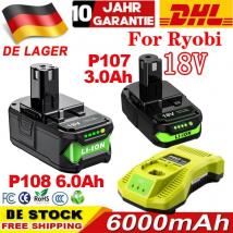 Per Ryobi 18V Batteria per utensili a batteria RB18L25 P107 P108 P109 P102 P103 3/6Ah Per Ryobi 18V Batteria agli ioni di litio di ricambio