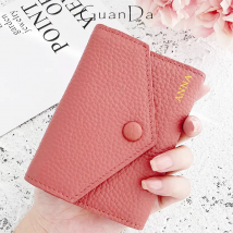 Luxus Designer Frau Brieftasche Umschlag faltbare Geldbörse benutzer definierte Name Mode Karten halter Echt leder Rindsleder Geld klammer