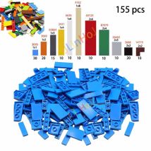 155PCSDIY kompatibel mit 2431 3068 glatten, dünnen Bausteinen, mehrfarbiges Zubehör, Massencharakter-Puzzle-Kinderspielzeug