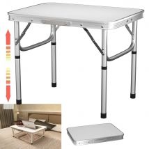 Tavolo da campeggio pieghevole da 2 piedi con 2 altezze regolabili, tavolo da picnic in alluminio leggero, tavolo da picnic pieghevole portatile per feste