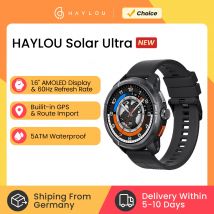 HAYLOU Solar Ultra GPS Smart Watch Display AMOLED da 1,6 pollici Frequenza di aggiornamento 60Hz Chiamate Bluetooth Resistenza all'acqua 5ATM Smartwatch sportivo