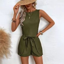 Frauen Ärmellose 2 Stück Sets Casual Einfache Taste Taschen Kurze Hose mit Shirts Tops 2024 Sommer Mode Anzug Weibliche Outfits