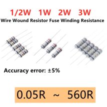 1/2W 1W 2W 3W 5% Resistore a filo avvolto Fusibile Resistenza all'avvolgimento 0.1R 0.22R 4.7R 5.1R 10R 20R22R 47R 51R 100R 220R 300R 470R 560ohm