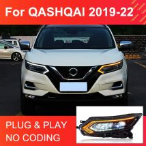 1 par de faros LED completos para Qashqai 2019-2022 faros Plug and Play con faros delanteros de giro dinámico LED DRL