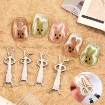 4 stücke Nette Kaninchen-Förmigen Draht für Nagel Magnetische Stick Cat Eye Nagellack 3D Bär Tier Designs Multi-funktion Nagel Magnet Werkzeuge