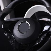 Car Styling Volante Centro Logo Adesivo Trim Per Smart 453 Fortwo Forfour Acciaio Inossidabile Emblema Cornice Distintivo Decor Anello