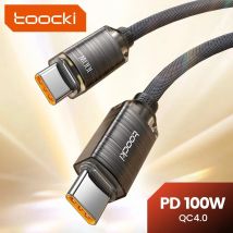 Toocki Kabel USB typu C do typu C 100 W Szybkie ładowanie dla iPhone 15 Pro Max MacBook Samsung Galaxy Huawei Xiaomi Oneplus POCO