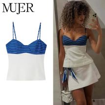 MUJER Print Crop Top Frau Sexy Backless Tank Tops für Frauen Sommer Ärmellose Tops Frauen Streetwear Leibchen Strand frauen Tops