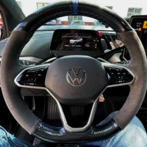 Anpassung Auto Lenkrad Abdeckung Zubehör Hand Nähen Wildleder Carbon Faser Leder Für Volkswagen NK4 NK3 Polo Passat B8