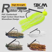 9KM Chatterbaits Rubber Jig Lure PVC Blades Swimbait Jig Fishing Football Jig Silicone Skirts Weedless Jig Head for Bass Fishing