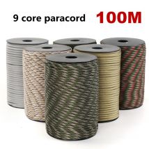 100M 550 Standard wojskowy 9-rdzeniowy lina Paracord 4mm lina spadochronowa na zewnątrz Survival