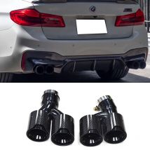 Quad Punta di scarico per auto per BMW G30 G31 535i 528i 530i 2018+ M5 Look Punta marmitta in fibra di carbonio Ugello Tubo di scappamento Punte del sistema di scarico