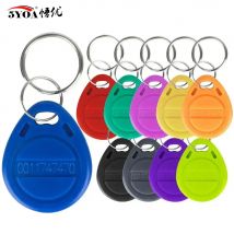 5YOA 100pcs RFID EM4100 Badge Only Read 125KHz RFID Card Keyfobs Key Fob Access Control Smart Card 10 Colors TK4100 Keyfob