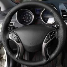 Genuine Leather Car Steering wheel Cover For Hyundai Elantra Avante i30 2011-2016 Handle Cover Interior Car Accessories