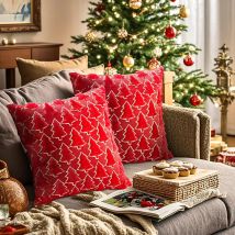 2 Stück Weihnachtsdekorationen, Dekokissenbezüge, weiche, flauschige Kissenbezüge für die Inneneinrichtung, Weihnachtsserie, Geschenk, Kissenbezug
