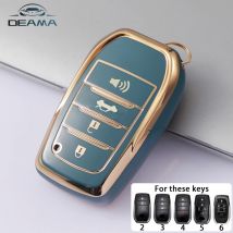 2 3 4 Buttons TPU Car Key Case Cover for Toyota Land Cruiser 200 300 Fortuner Camry Prado Crown TLK 200 Yaris Cross Hilux Innova