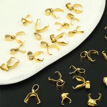 Edelstahl Gold Farbe Melone Samen Schnalle Anhänger Pinch Bail Verschlüsse Für Halskette Ohrringe Anschlüsse DIY Schmuck Machen 10pc