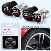 4Pcs 3D Aluminum Car Wheel Tire Air Valve Dust Caps For Audi Sline A1 A2 A3 A4 A4L A5 A6 A7 A8 A8L TT Q1 Q2 Q3 Q4 Q5 Q6 Q7 Q8 B2