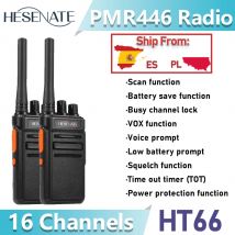 HESENATE HT66 Radio PMR446 dalekiego zasięgu Walkie Talkie 16 kanałów VOX 1200mAh 446MHz 0.5W przenośne ręczne Walkie Talkie