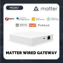 MOES Matter Gateway, ciesz się inteligentnym sterowaniem domem za pomocą Tuya Zigbee, sterowaniem głosowym za pomocą Siri, HomeKit, SmartThings, Google Assistant,